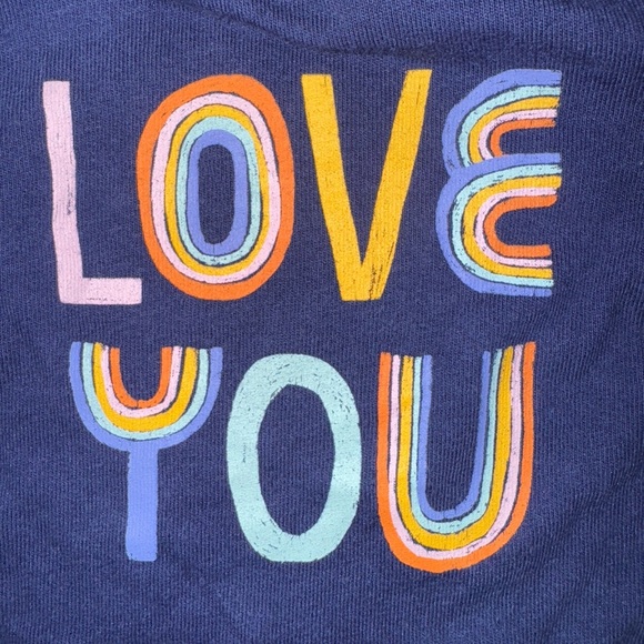 Cat & Jack Blue and Yellow Bodysuit Love You Design - Picture 3 of 4